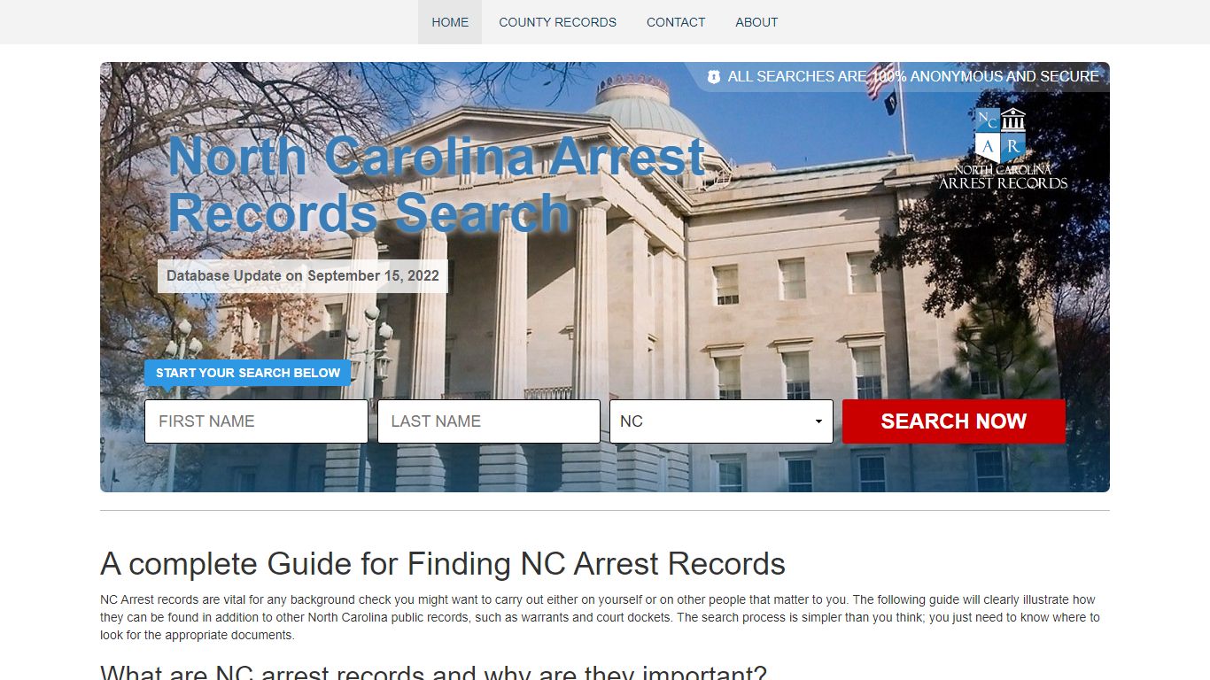 North Carolina Arrest Records Search