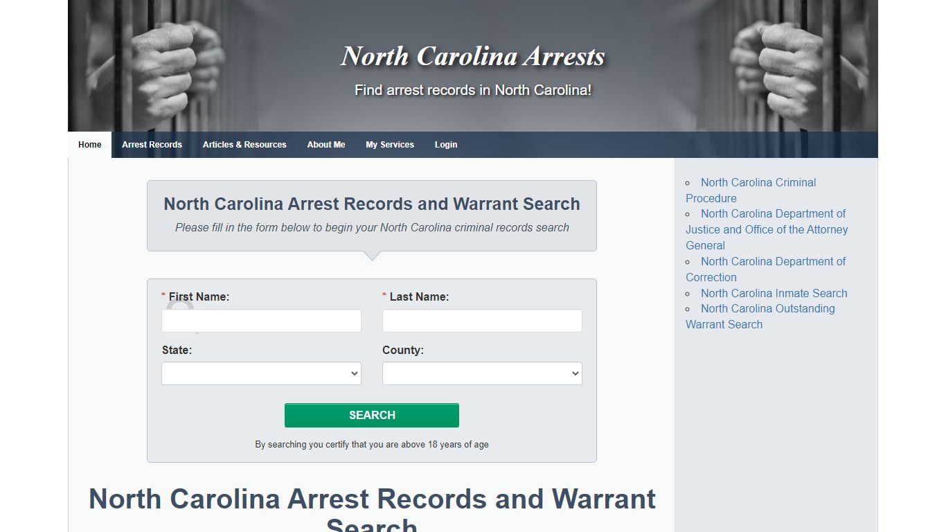 North Carolina Arrest Records and Warrant Search